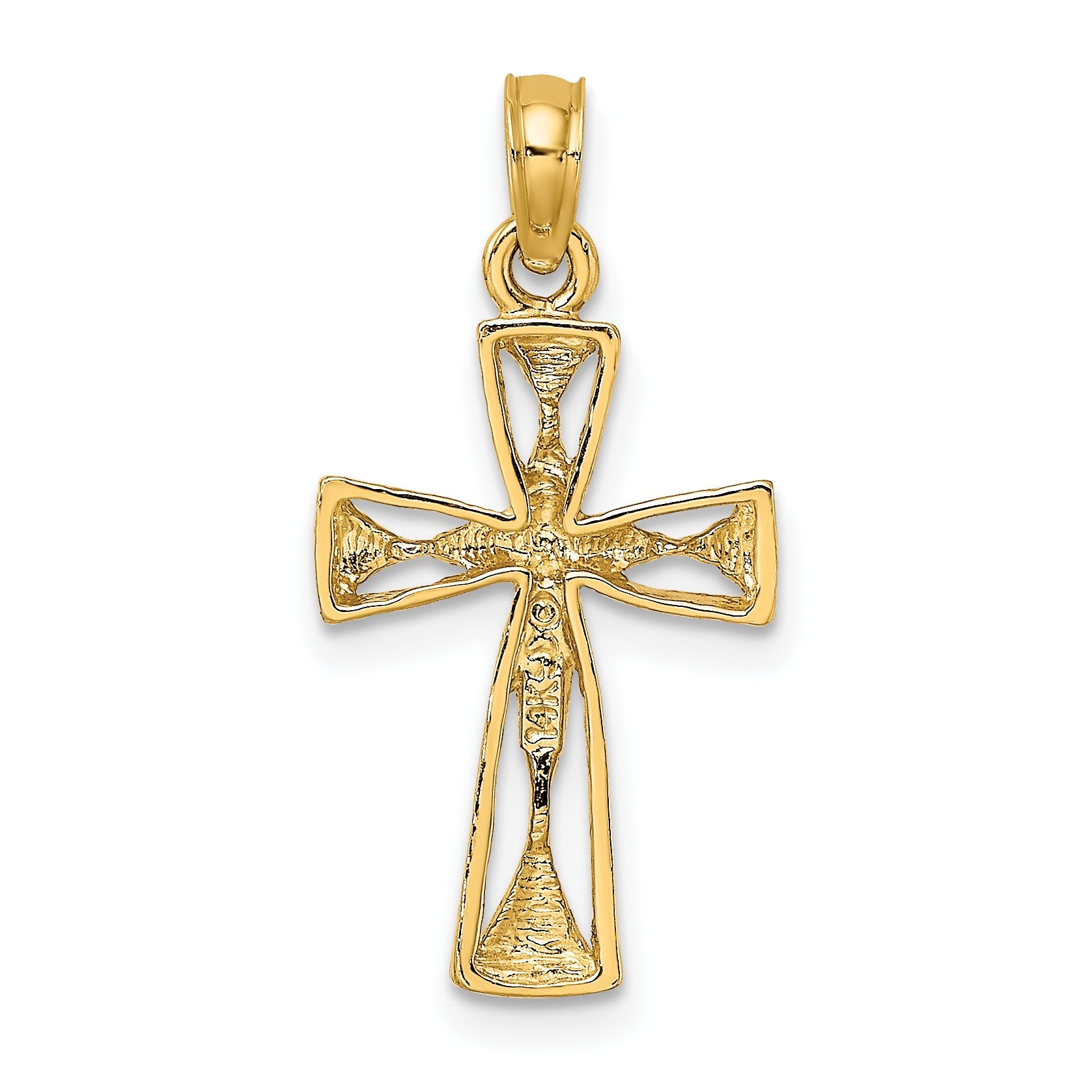14K Cut-Out Cross with Triangle Ends Charm