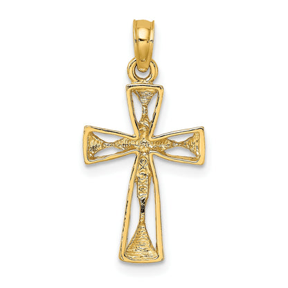 14K Cut-Out Cross with Triangle Ends Charm