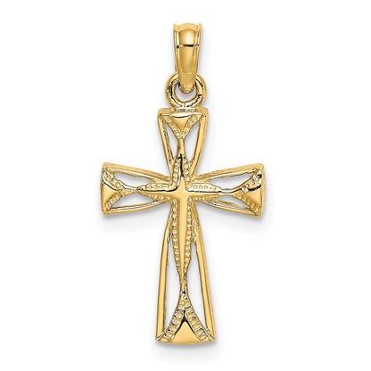 14K Cut-Out Cross with Triangle Ends Charm