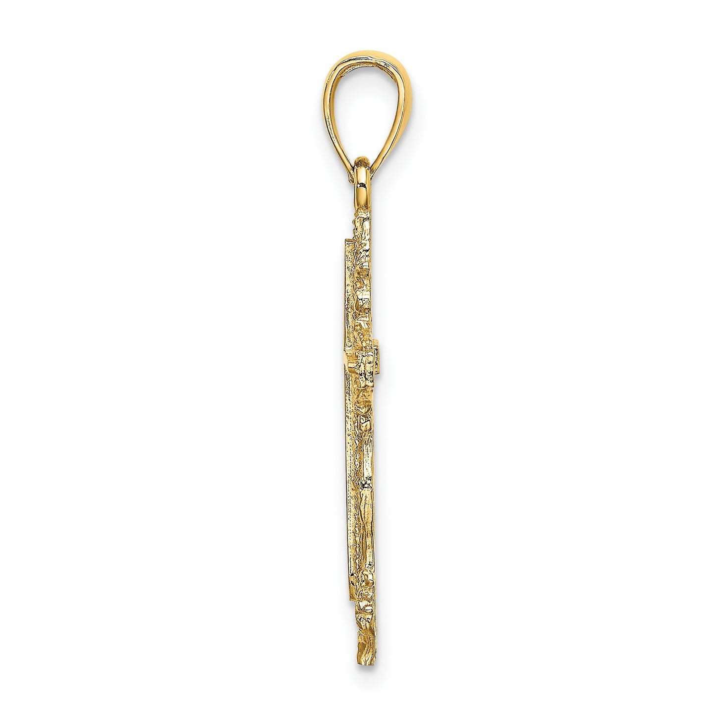 14K Cross with Lace Trim Charm