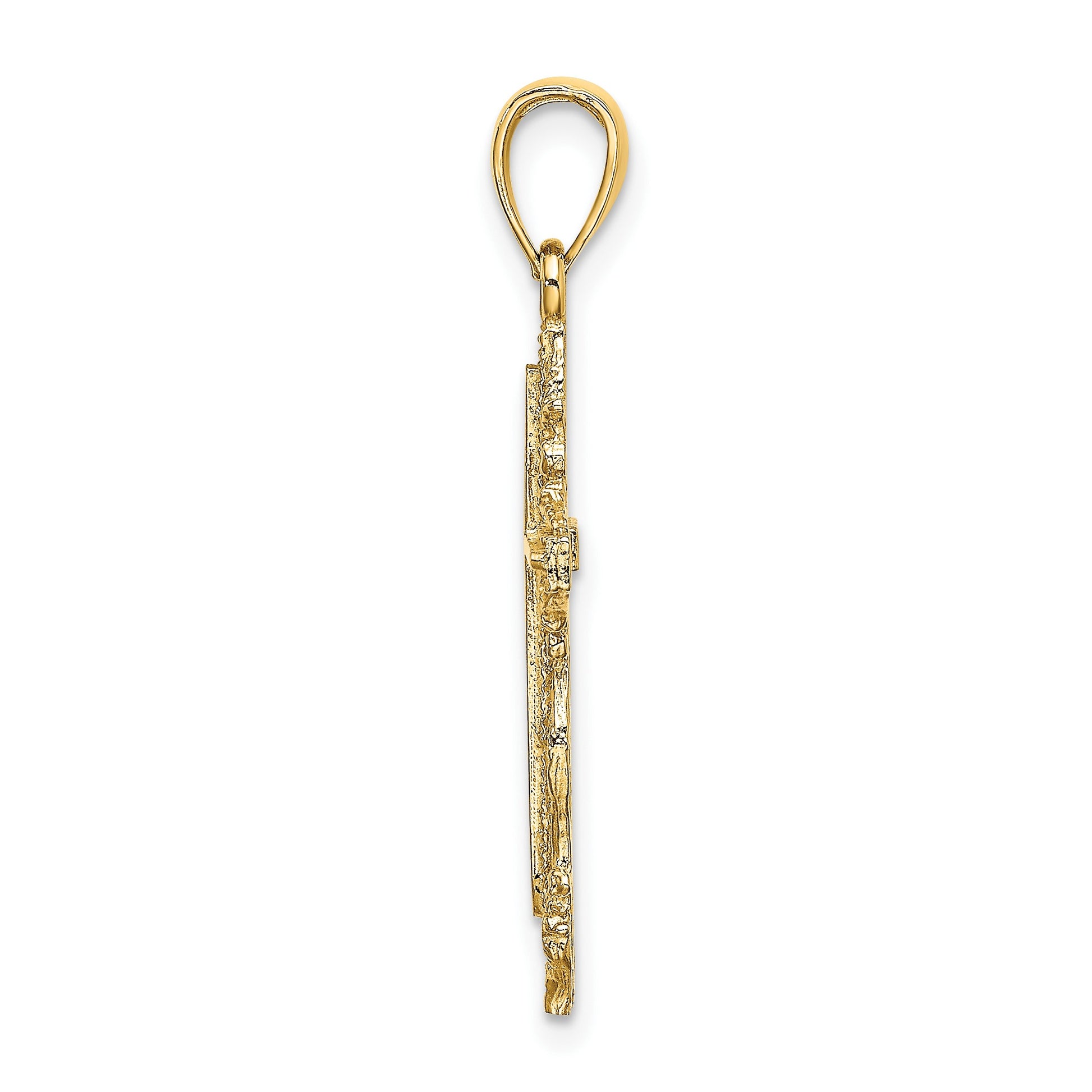 14K Cross with Lace Trim Charm