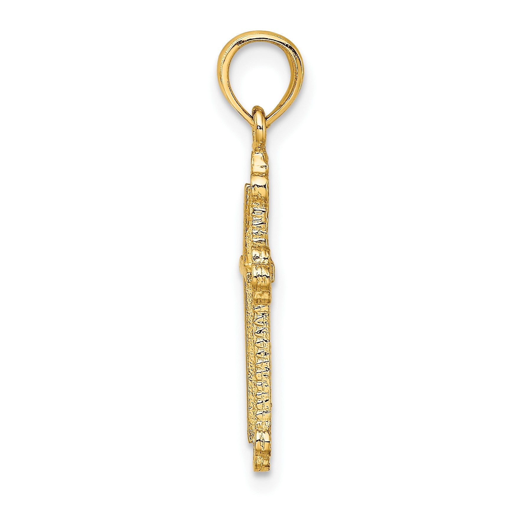 14K Cross with Budded Tip Edges Charm