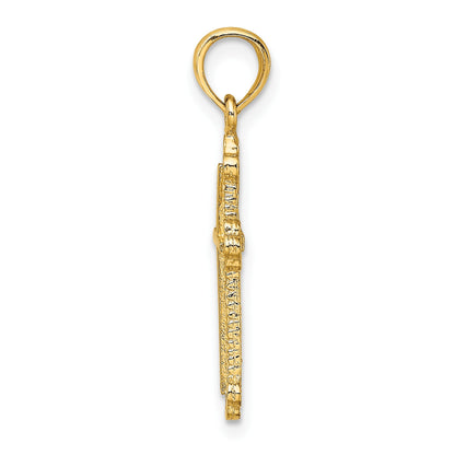 14K Cross with Budded Tip Edges Charm