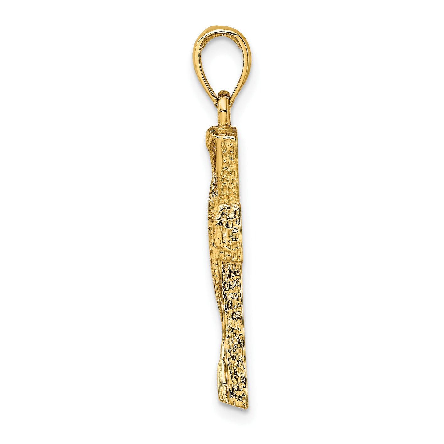 14K Polished Cut-Out Cross with Triangle Ends Charm