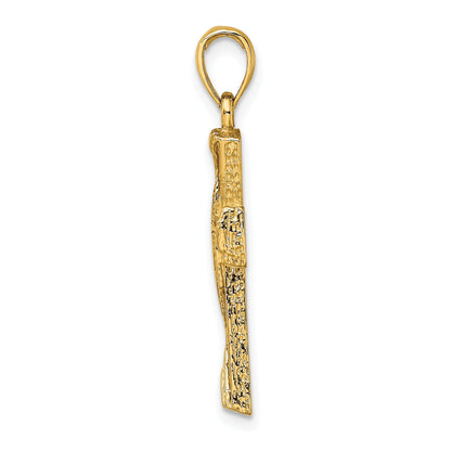 14K Polished Cut-Out Cross with Triangle Ends Charm