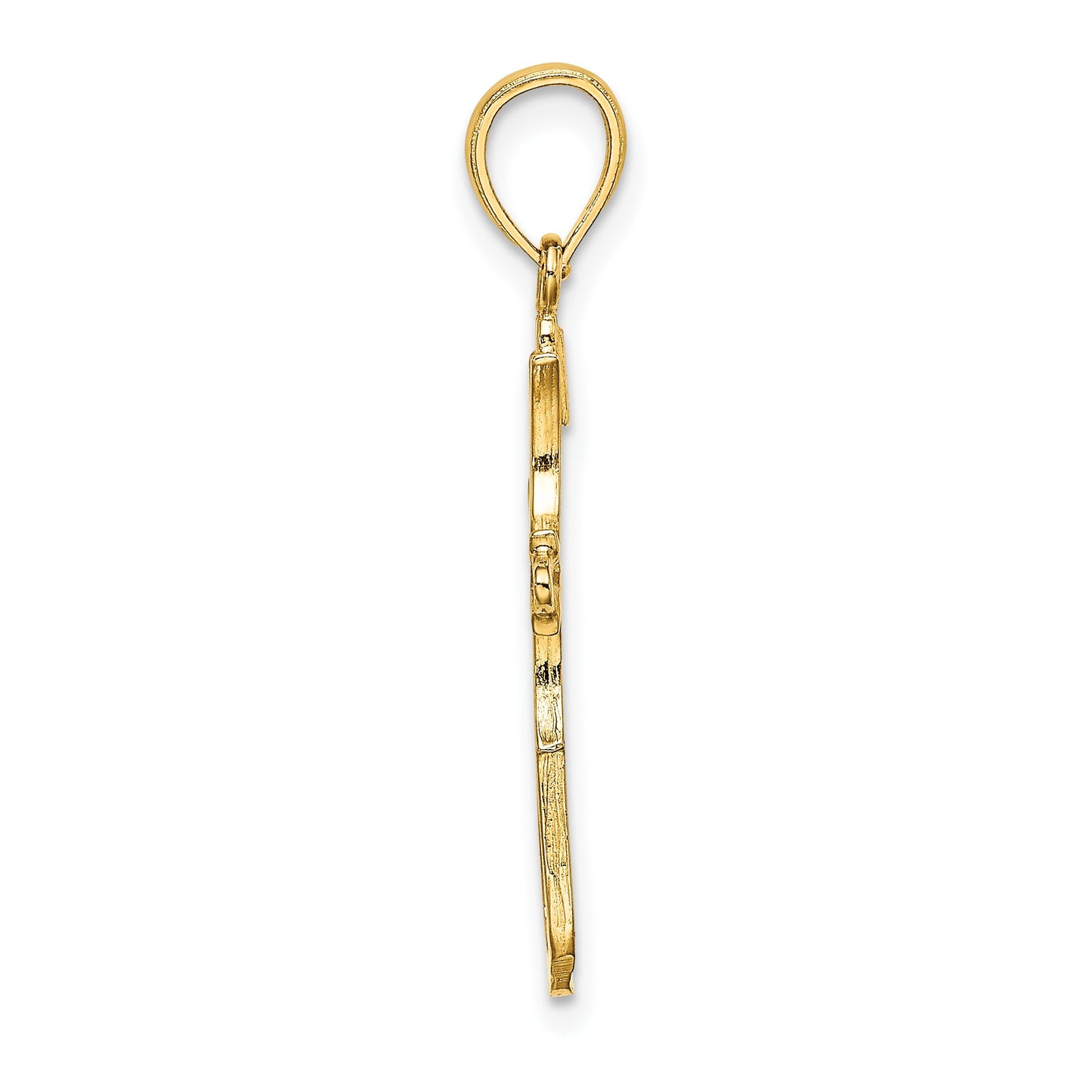 14K Cross Cut-Out and Polished Cross Charm