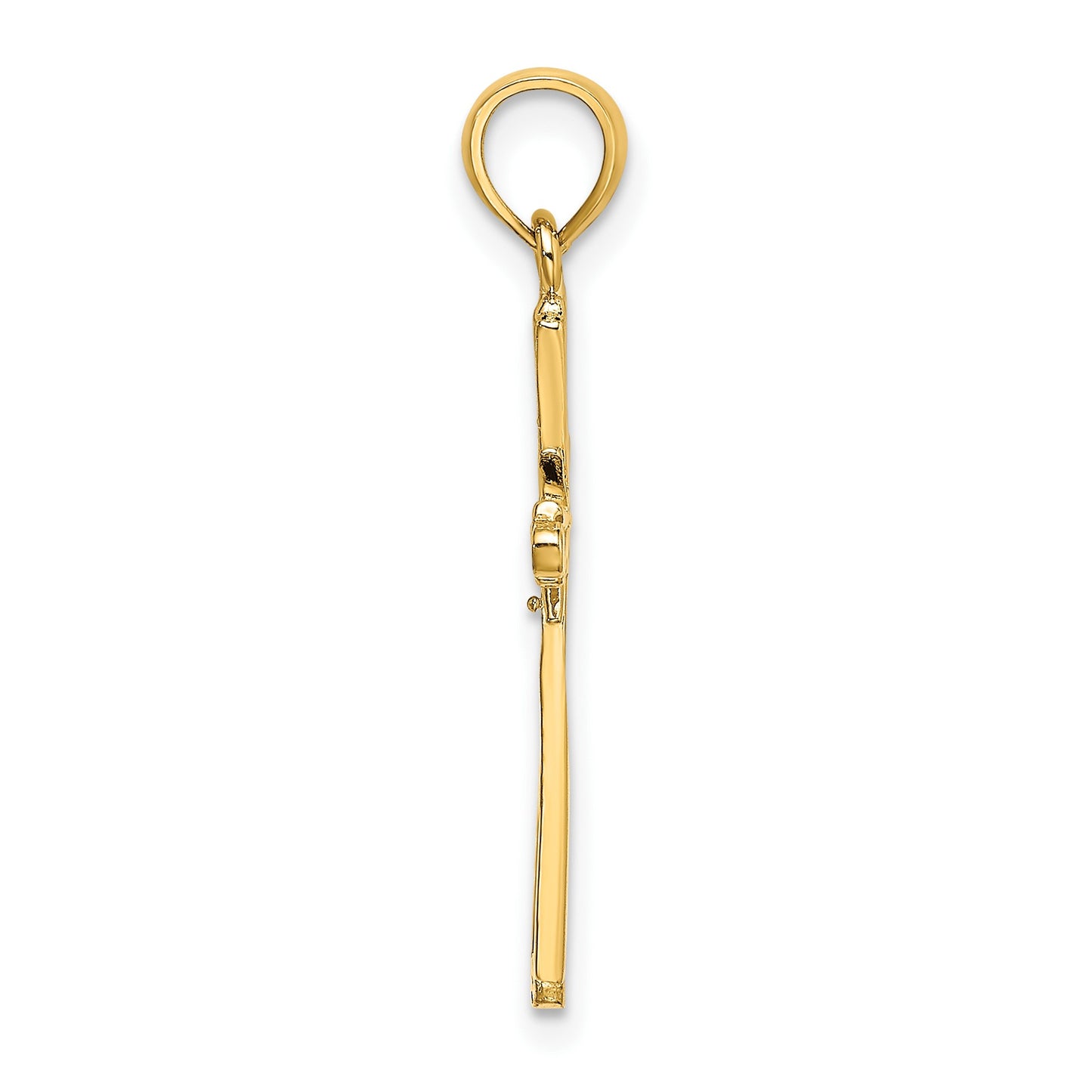 14K Polished with -X- Center Cross Charm