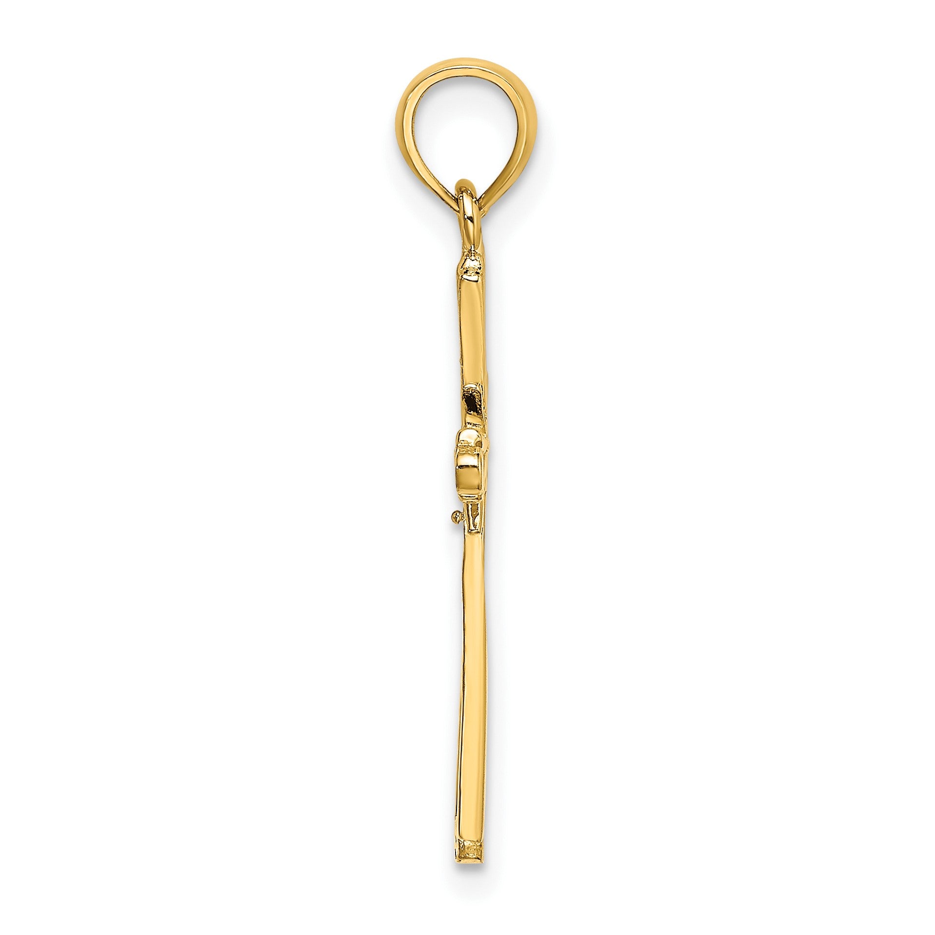 14K Polished with -X- Center Cross Charm