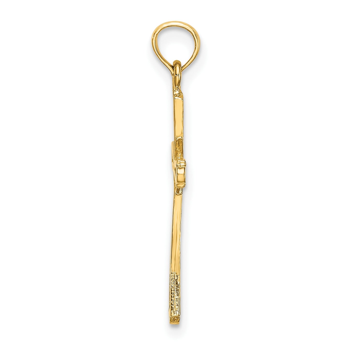 14K Diamond-cut with -X-Center On Cross Charm