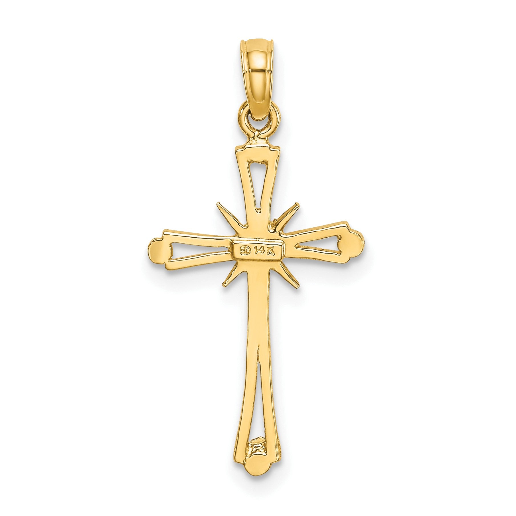 14K Diamond-cut with -X-Center On Cross Charm