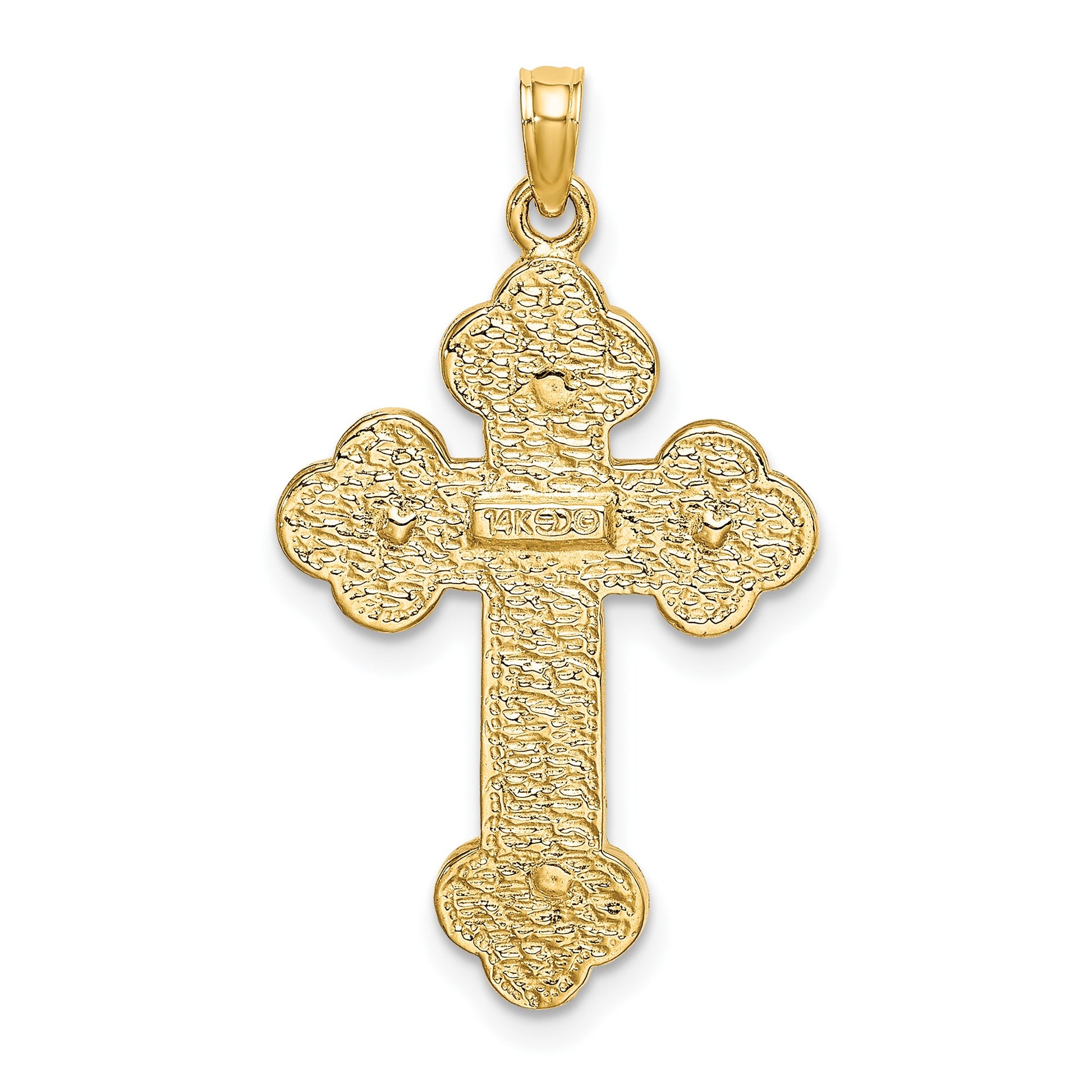 14K Crucifix with Budded Tips Charm
