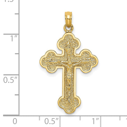 14K Crucifix with Budded Tips Charm