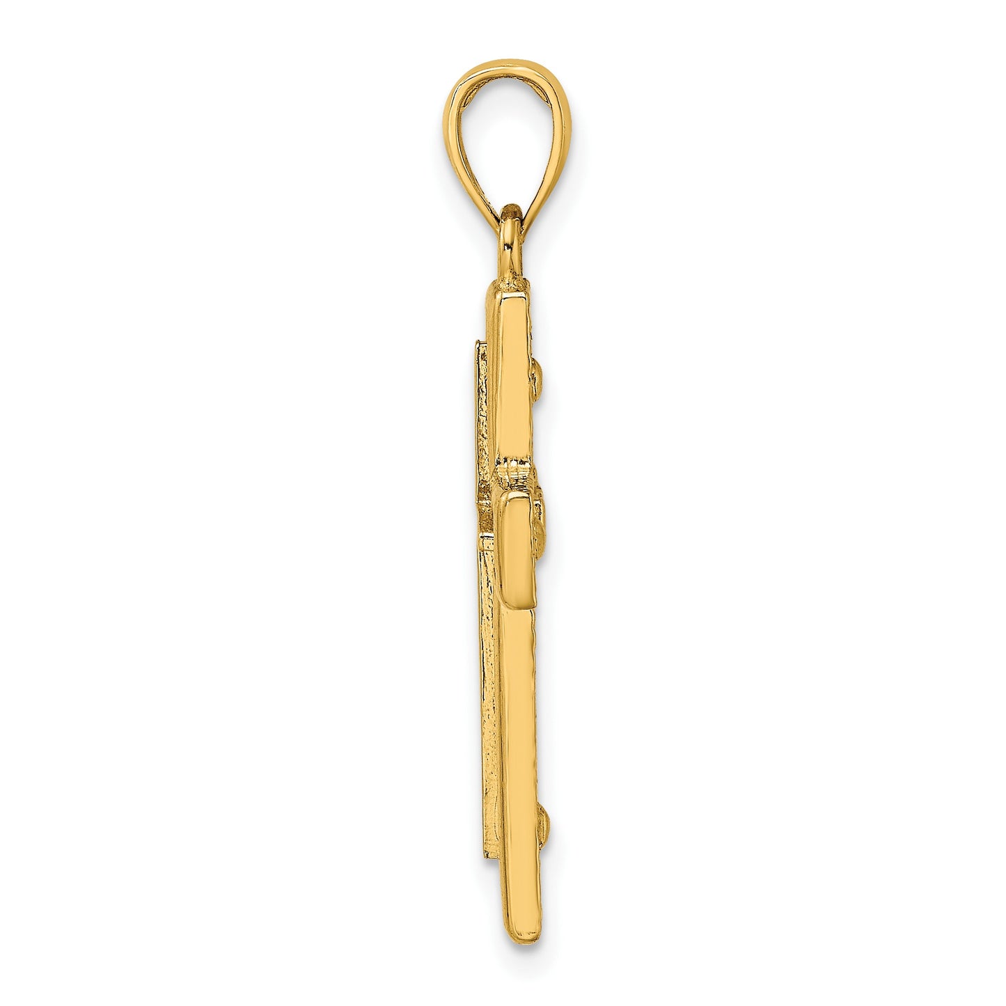14K 2-D Cross Charm