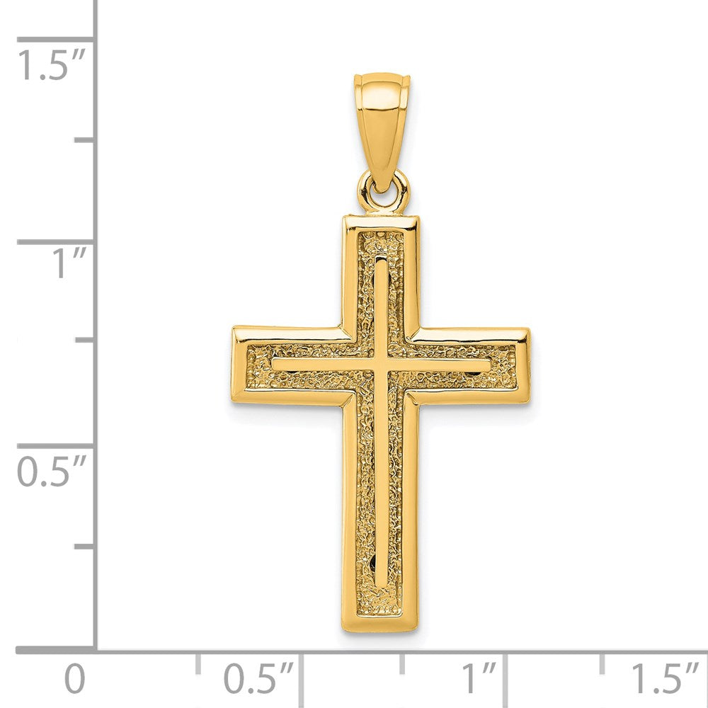 14K 2-D Cross Charm