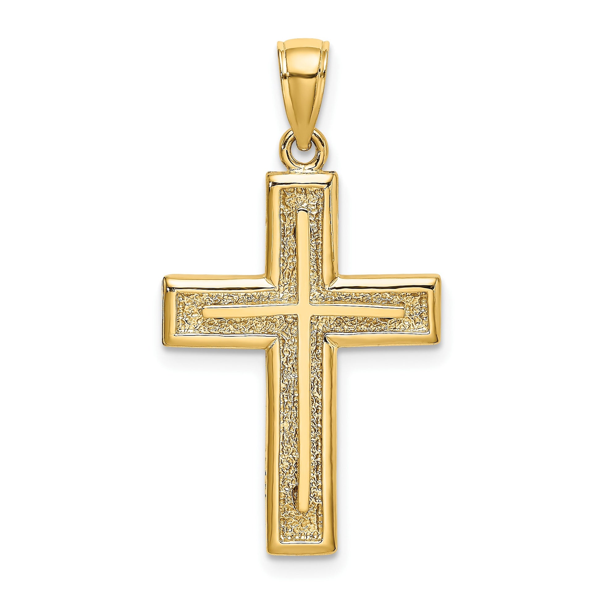 14K 2-D Cross Charm