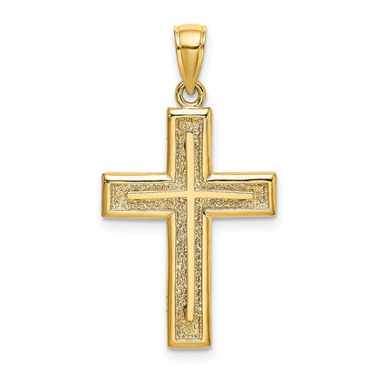 14K 2-D Cross Charm