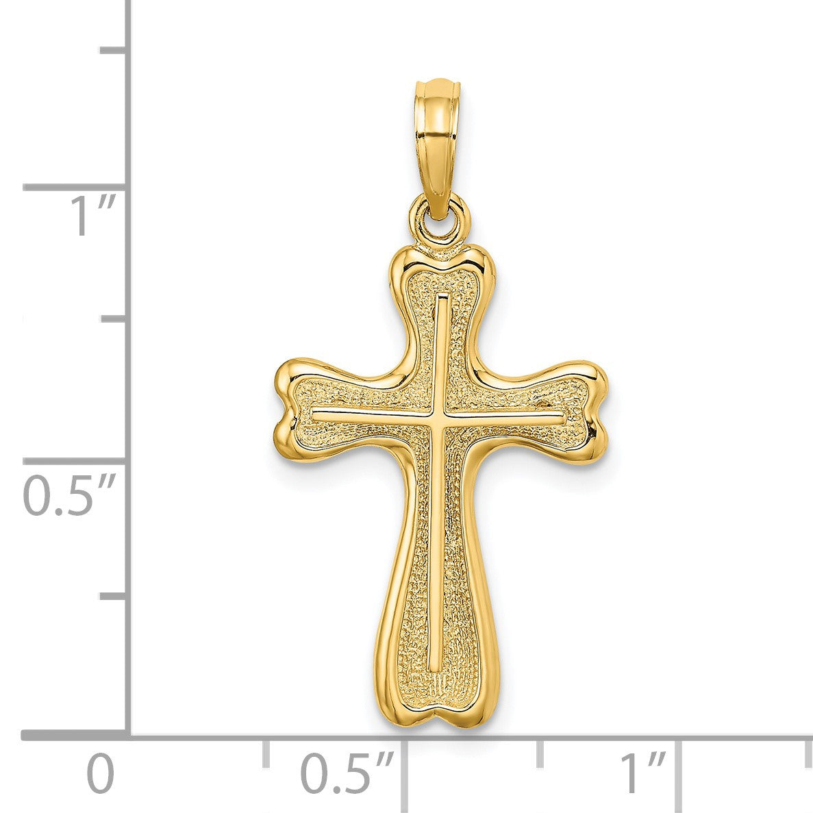 14K Cross with Heart Shaped Ends Charm