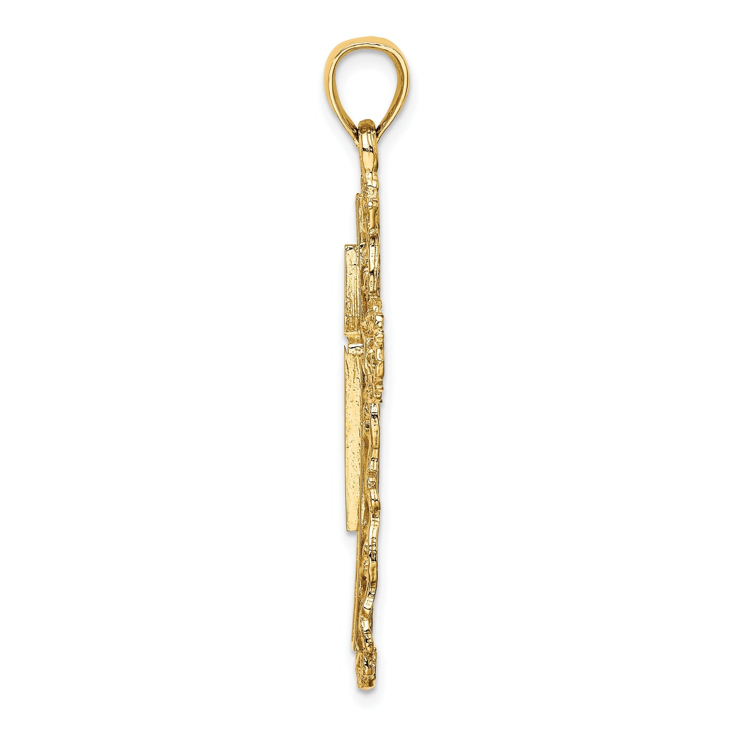 14K Cross with Lace Trim Charm