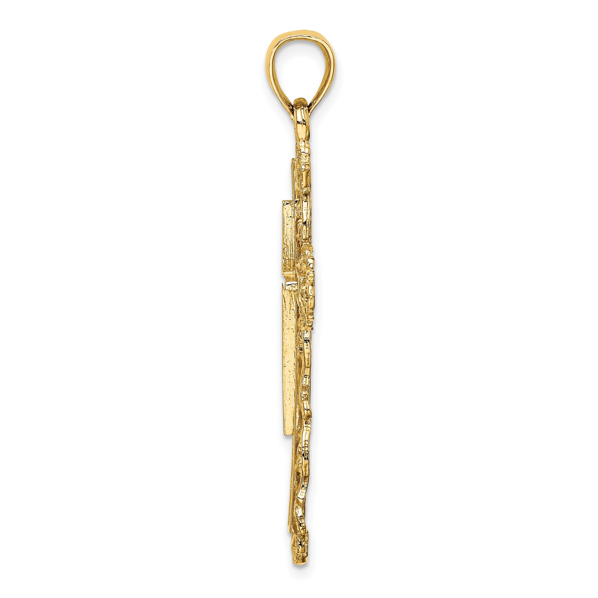 14K Cross with Lace Trim Charm