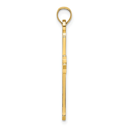 14K Polished and Cut-Out Cross Charm
