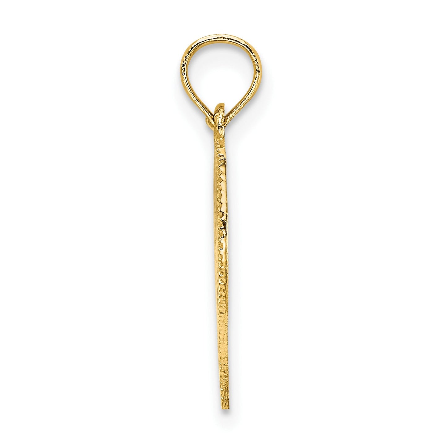 14K Polished Angel In Heart Charm