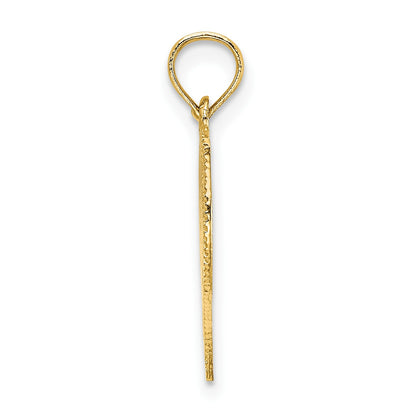 14K Polished Angel In Heart Charm