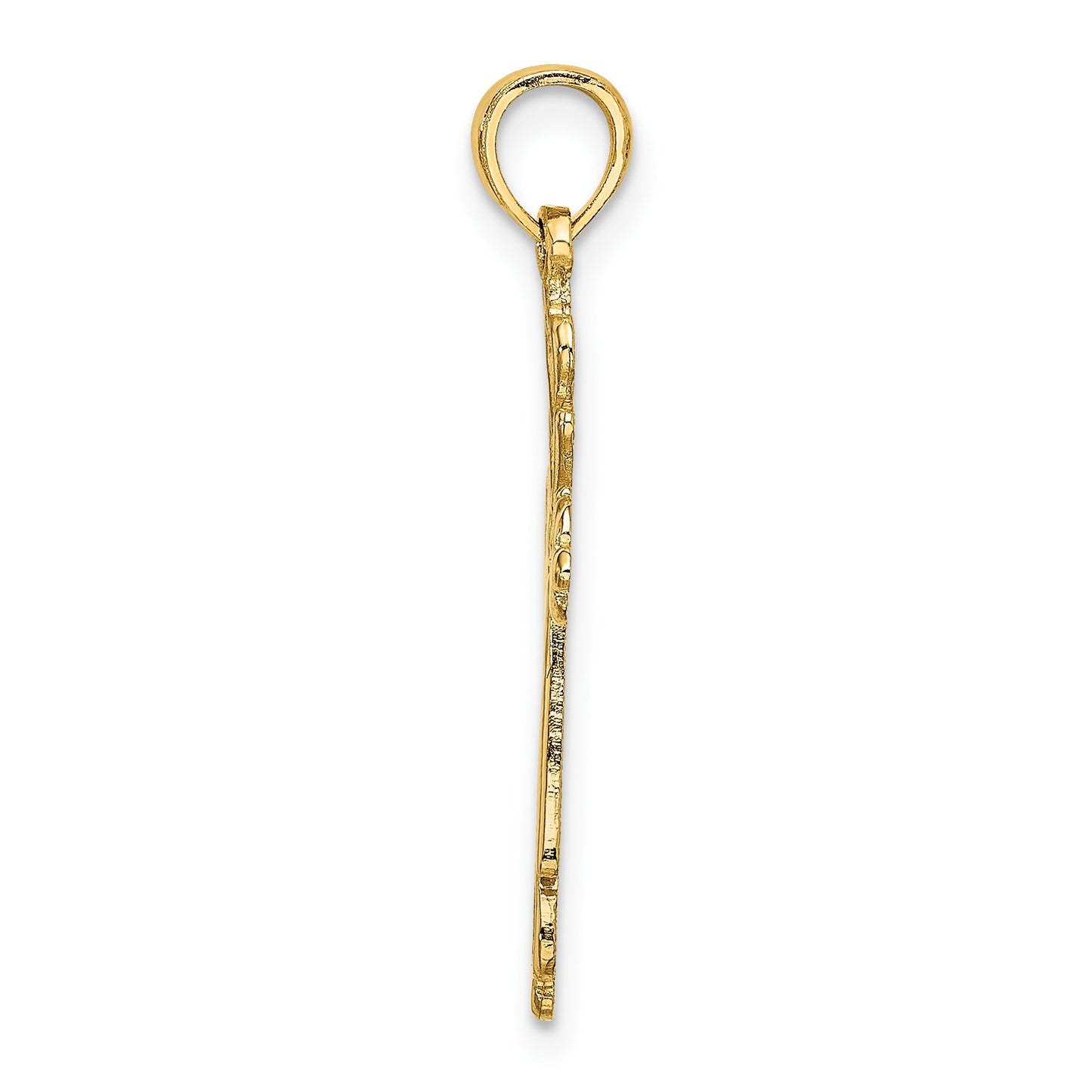 14K Cross Cut-Out with Heart Ends Charm