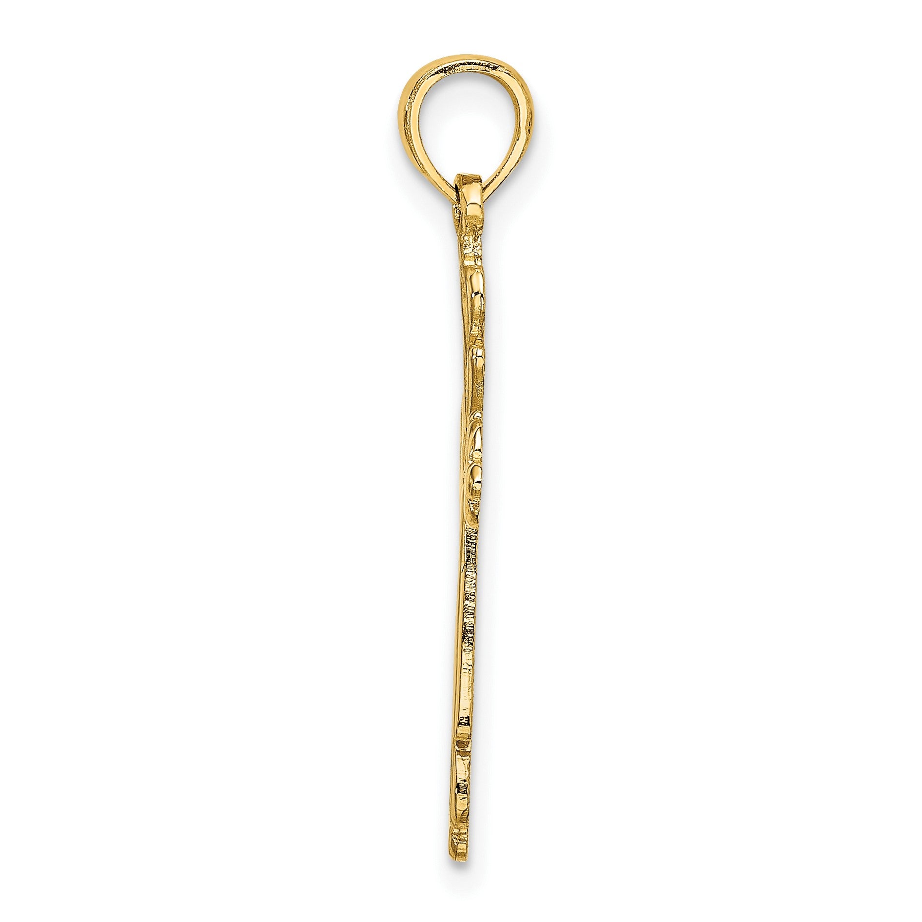 14K Cross Cut-Out with Heart Ends Charm