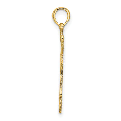 14K Cross Cut-Out with Heart Ends Charm