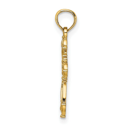 14K Cut-Out Fancy Cross Charm