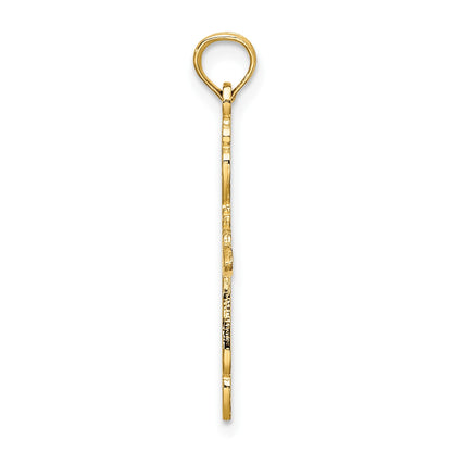 14K Polished and Cut-Out Cross Charm