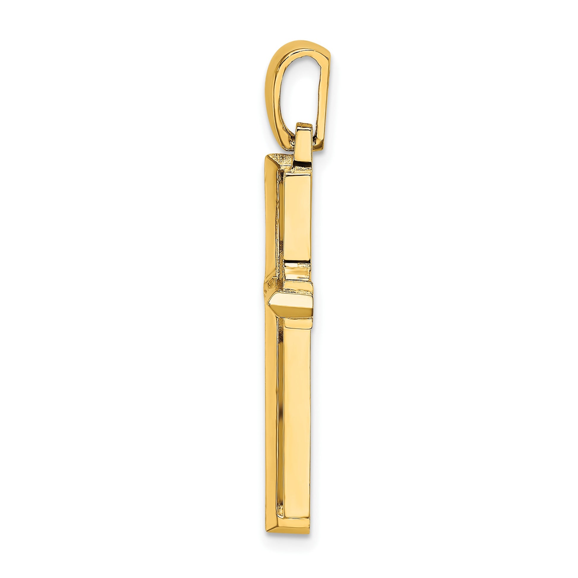 14K Polished Cross Charm