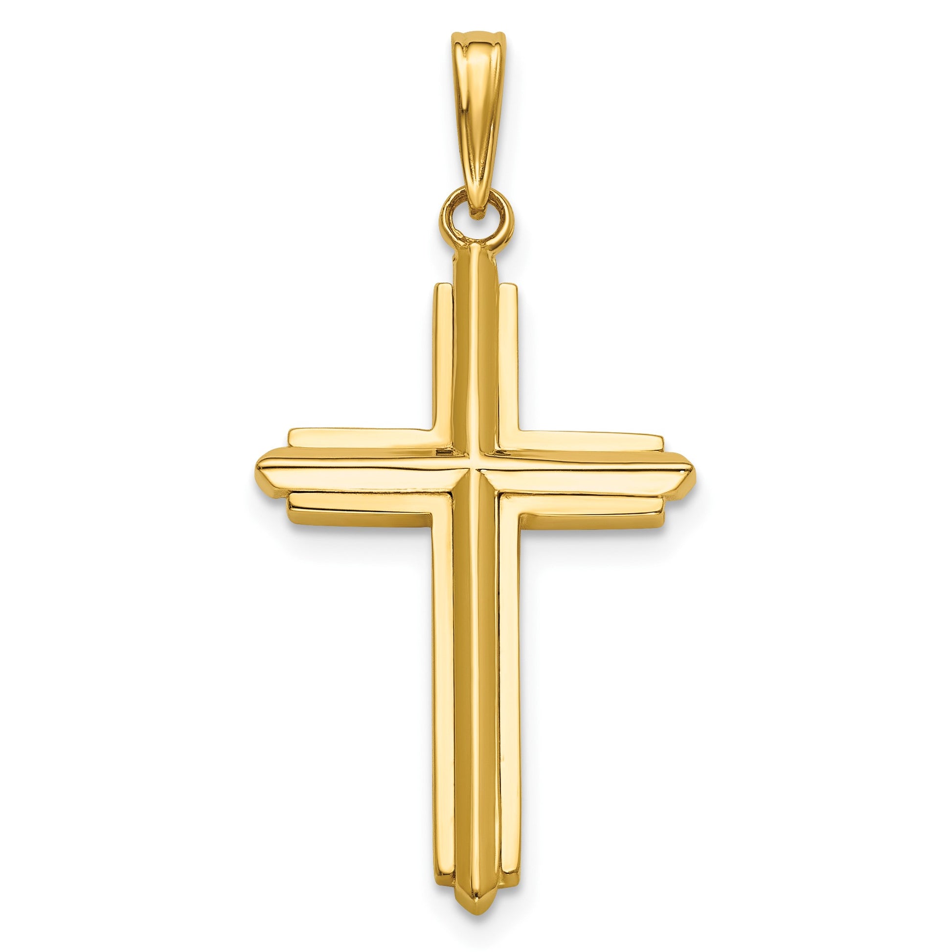 14K Polished Cross Charm