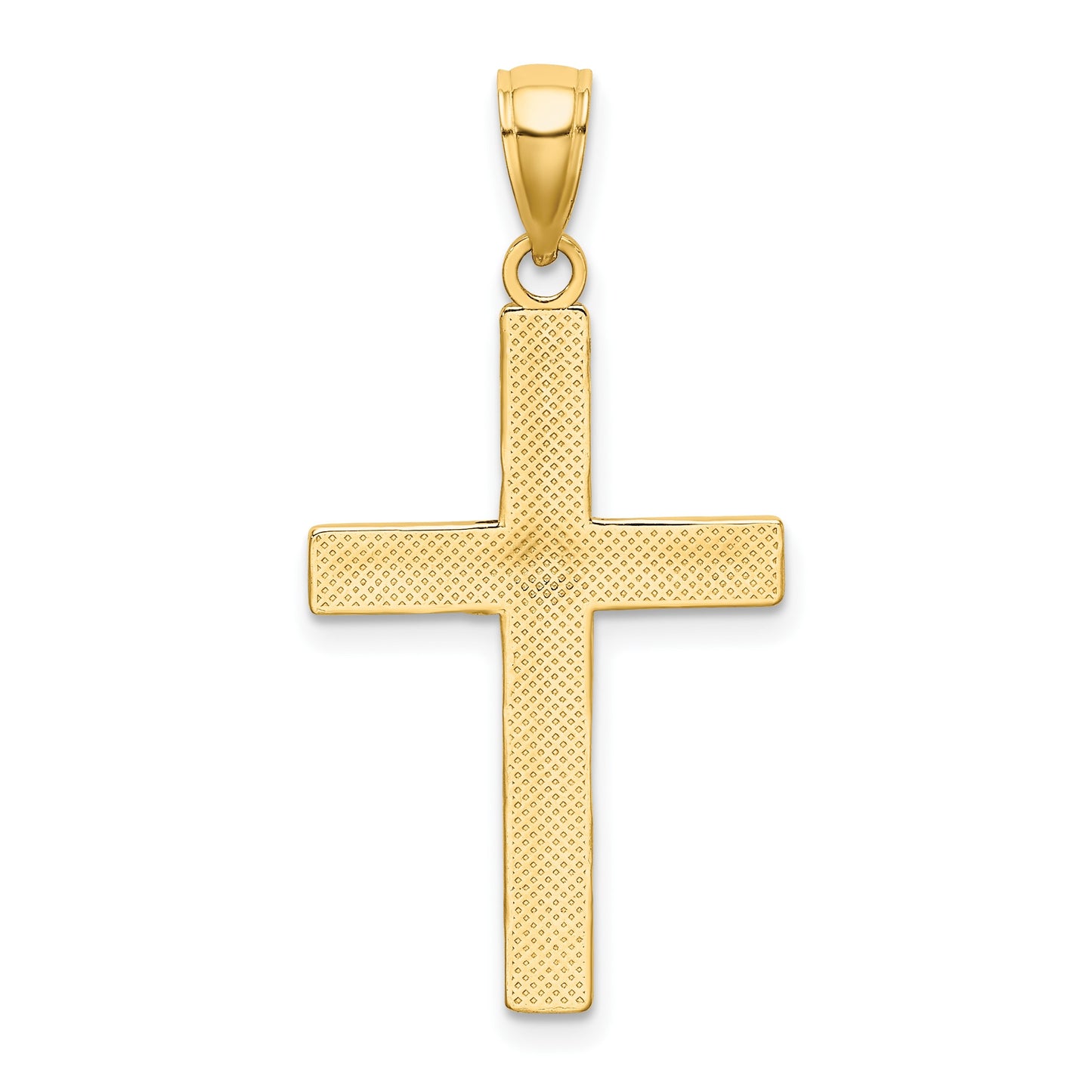 14K Tubular Cross Charm