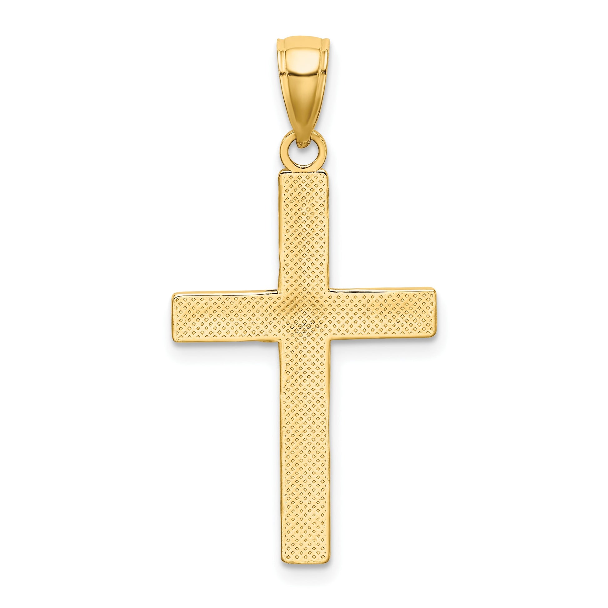 14K Tubular Cross Charm