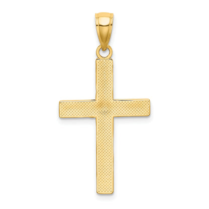 14K Tubular Cross Charm