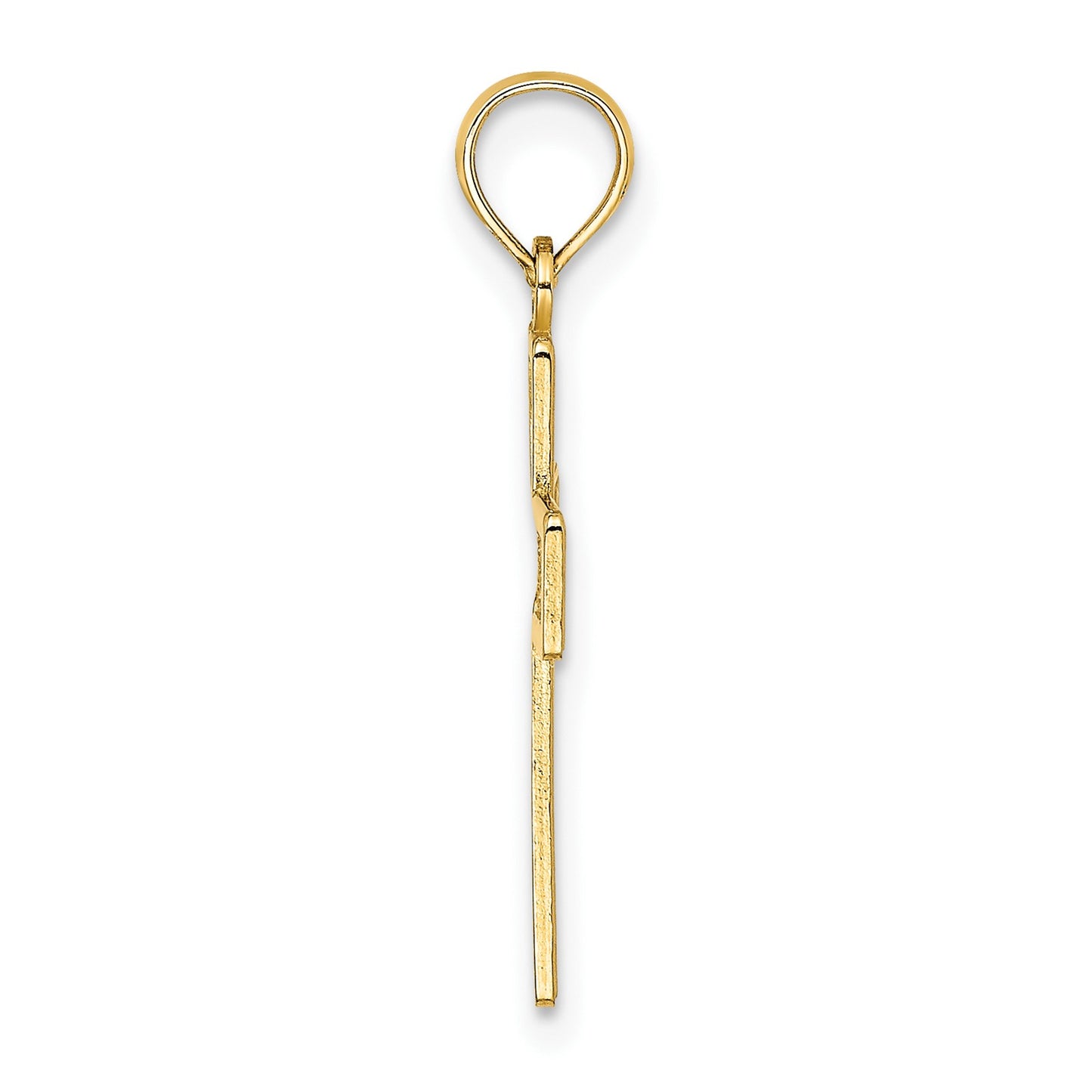 14K Textured Lace Center Cross Charm