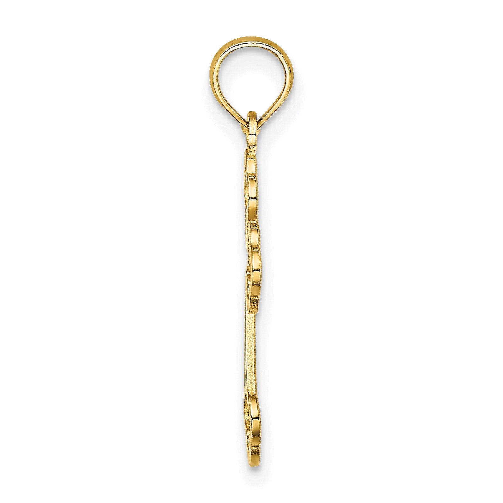 14K Lacey Center Budded Cross Charm