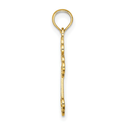 14K Lacey Center Budded Cross Charm
