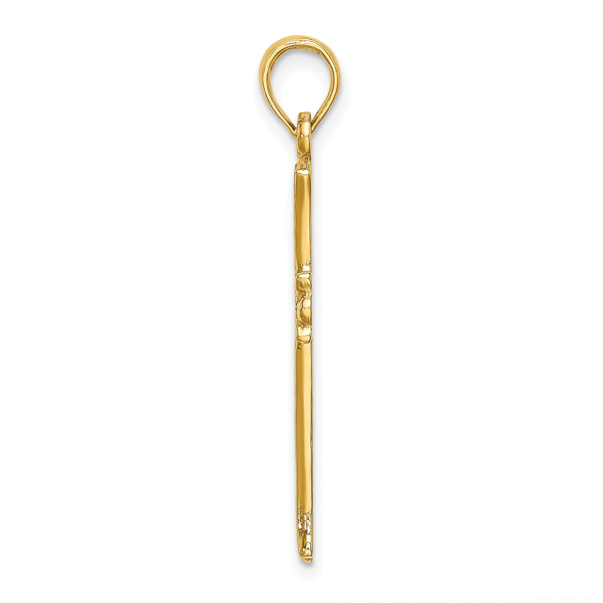 14K Cross with Starburst Center Charm