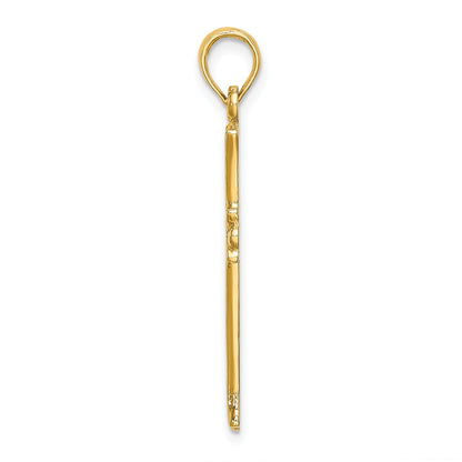 14K Cross with Starburst Center Charm