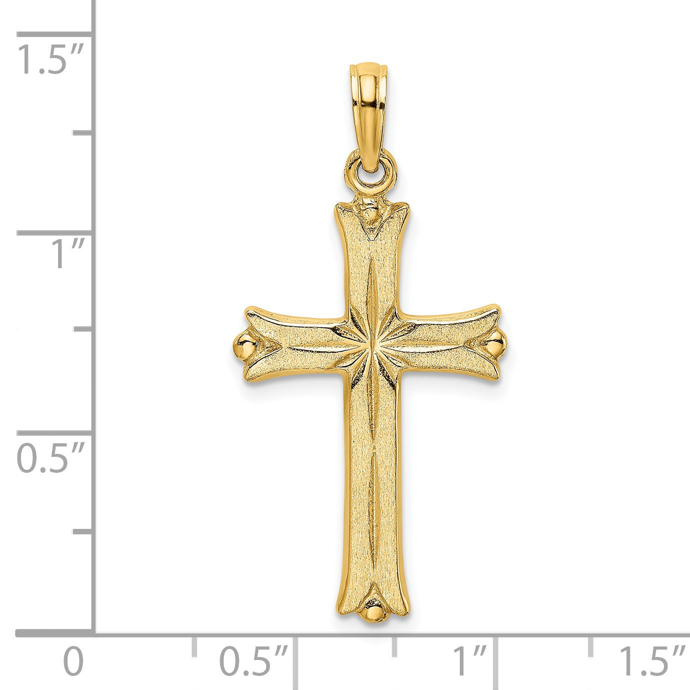 14K Cross with Starburst Center Charm