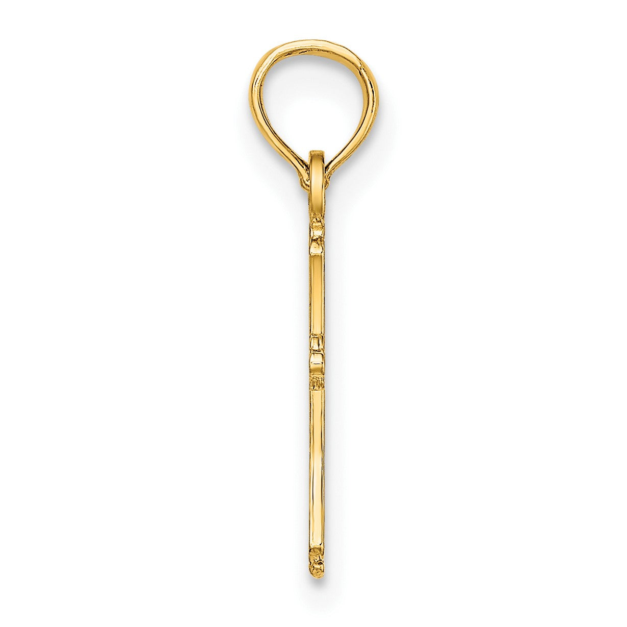 14K Textured Mini Cross Charm