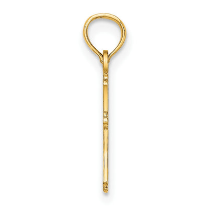 14K Textured Mini Cross Charm