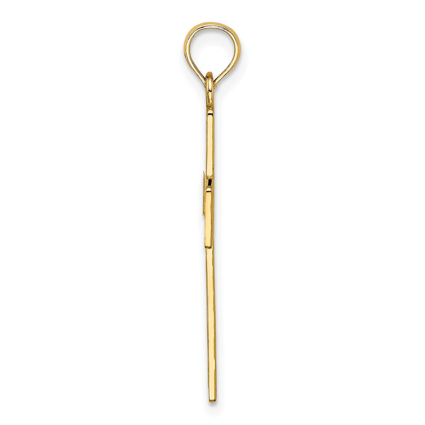 14K Polished Square Cross with Heart Design Charm