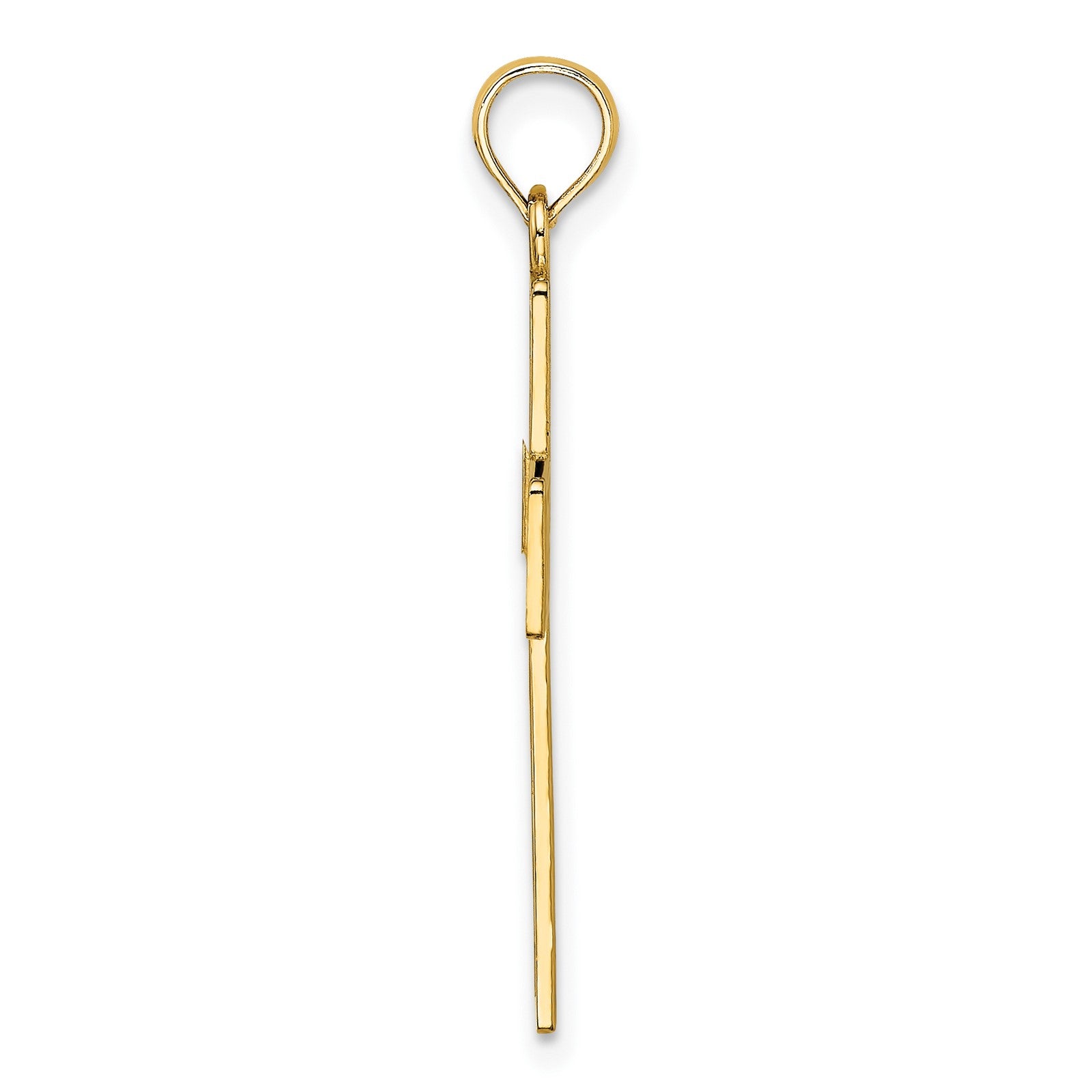14K Polished Square Cross with Heart Design Charm