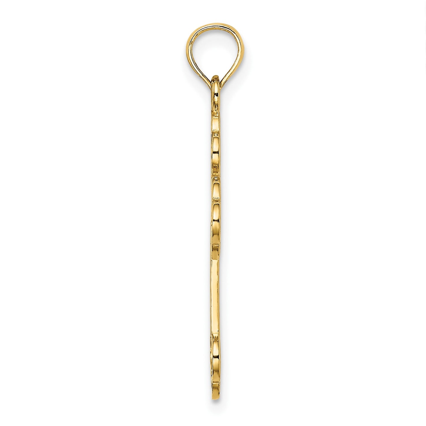 14K Lacey Center Budded Cross Charm