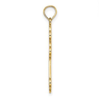 14K Lacey Center Budded Cross Charm