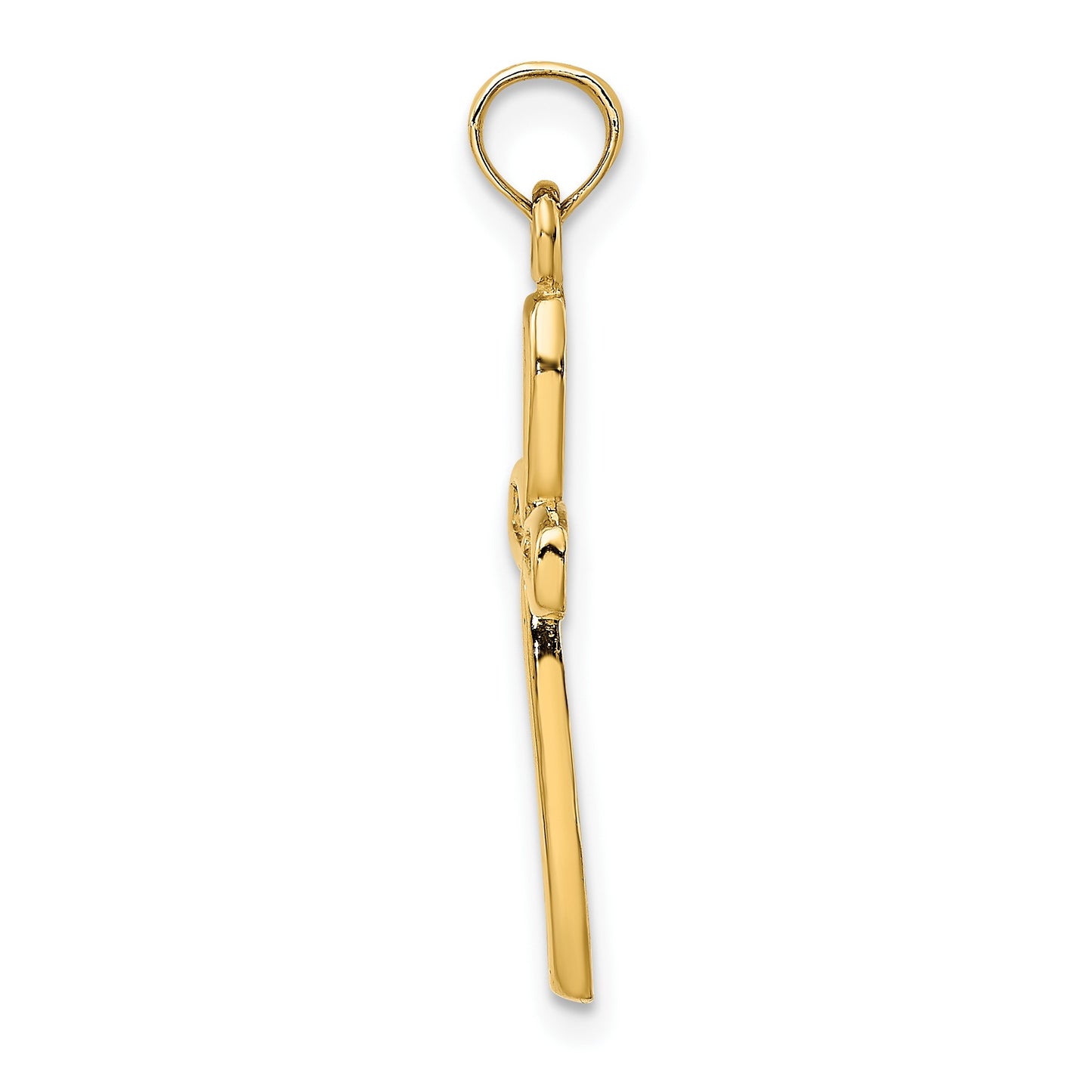 14K Cross with Filigree Center Charm