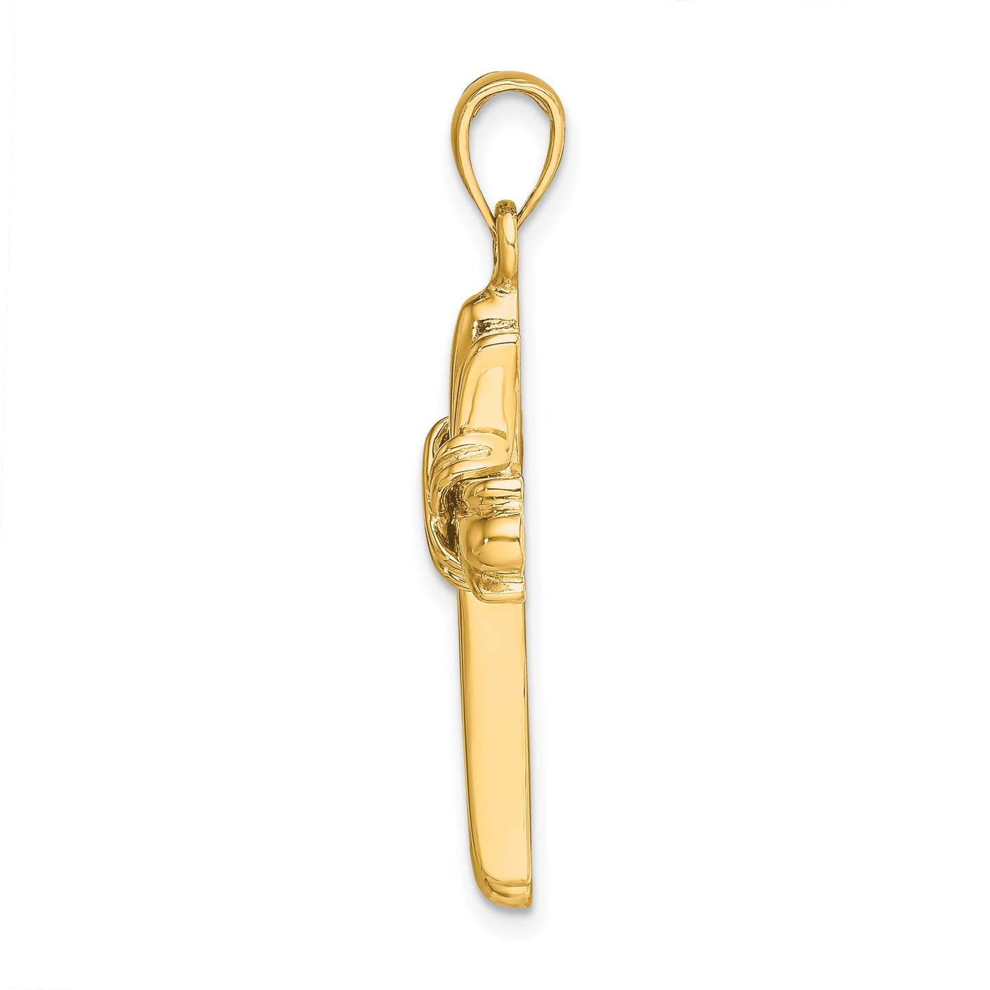 14K Polished -X- Center Cross Charm